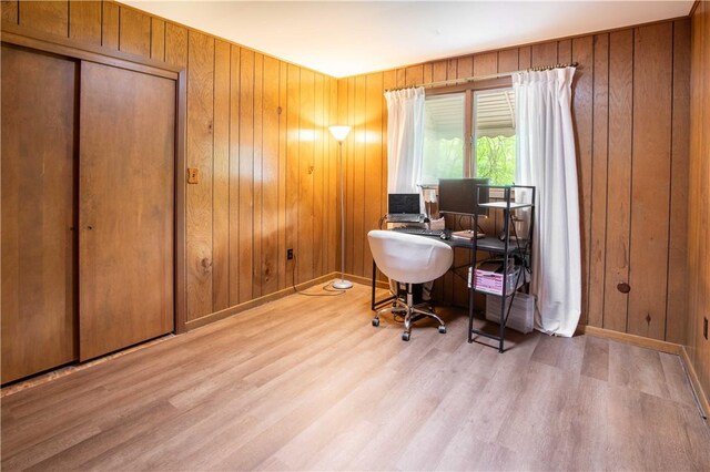 906 Aztec Trl, Coolspring Twp, PA 16137 - office space with wood finished floors, wood walls, and baseboards