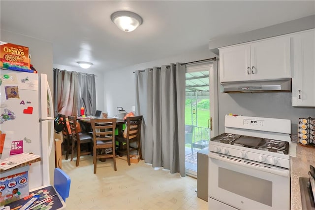 2 Sunnyside Dr, Braddock Hills, PA 15221 - kitchen with white appliances, under cabinet range hood, and white cabinetry