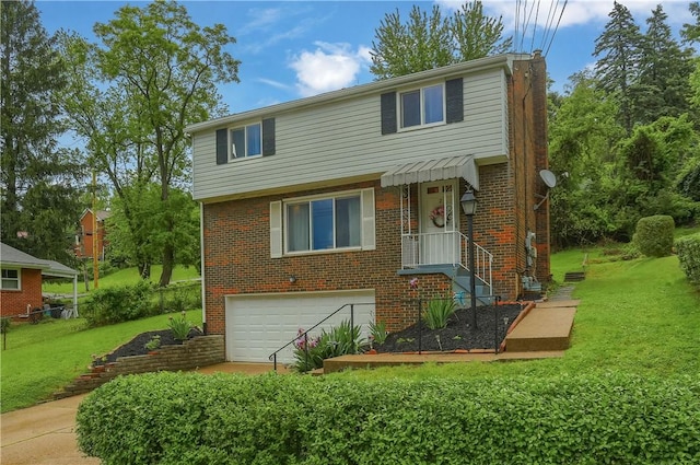 2 Sunnyside Dr, Braddock Hills, PA 15221 - view of front facade with a front yard, a garage, and brick siding