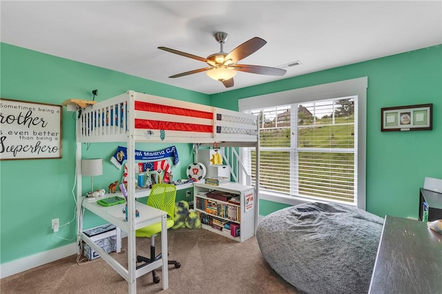 5525 Fontana Ct, Murrysville, PA 15632 - bedroom featuring carpet, baseboards, and ceiling fan