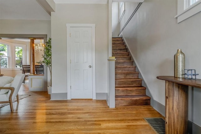 212 Orchard Pl, Sewickley, PA 15143 - staircase with wood finished floors