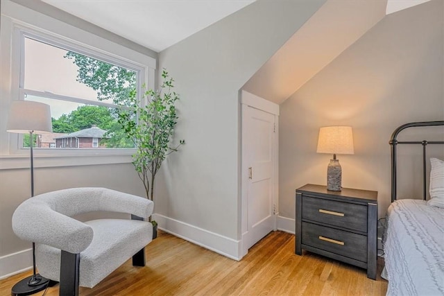 212 Orchard Pl, Sewickley, PA 15143 - bedroom with light wood-style flooring, baseboards, and vaulted ceiling