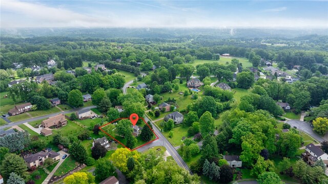 161 Ridgeview Dr, Mccandless, PA 15090 - aerial perspective of suburban area with property parcel outlined
