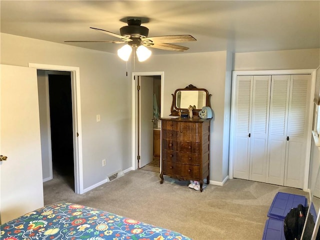 127 Watson Dr, South Union Twp, PA 15445 - carpeted bedroom with ceiling fan, baseboards, and a closet