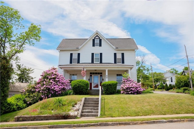 322 Garfield Ave, Mars Boro, PA 16046 - view of front facade with a front yard, covered porch, and stairway