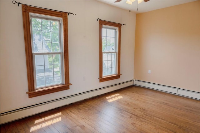 322 Garfield Ave, Mars Boro, PA 16046 - empty room featuring a baseboard radiator, hardwood / wood-style floors, and ceiling fan