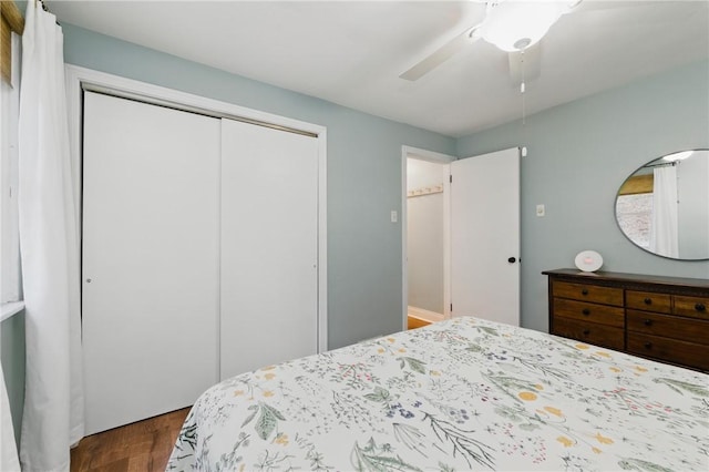 471 Filmore Rd, Forest Hills Boro, PA 15221 - bedroom with wood finished floors, a closet, and ceiling fan