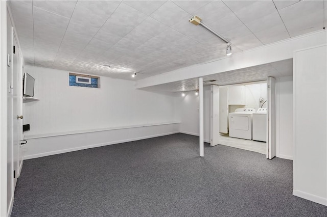 471 Filmore Rd, Forest Hills Boro, PA 15221 - finished basement with separate washer and dryer, dark colored carpet, and baseboards