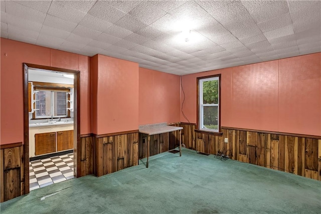 208 Maple Ave, City Of But Se, PA 16001 - carpeted spare room with wood walls and a wainscoted wall