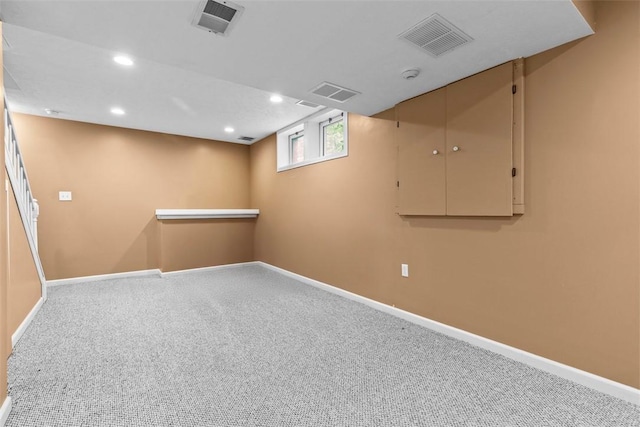 300 Green Flds, Cranberry Twp, PA 16066 - basement with baseboards, recessed lighting, and carpet flooring