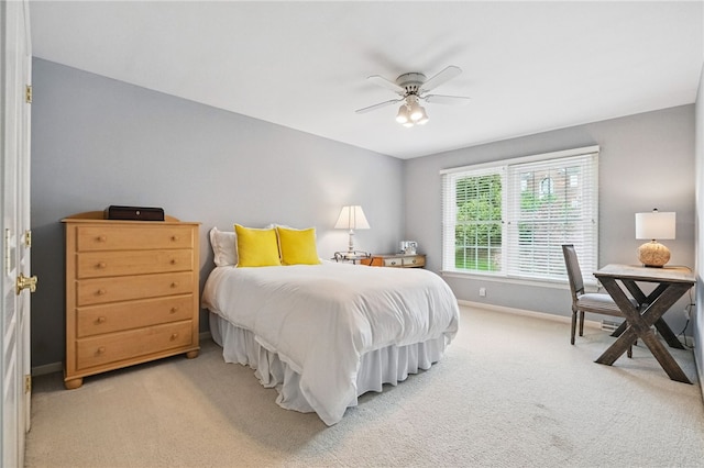 2536 Appletree Dr, Upper St Clair, PA 15241 - bedroom with light carpet, baseboards, and a ceiling fan