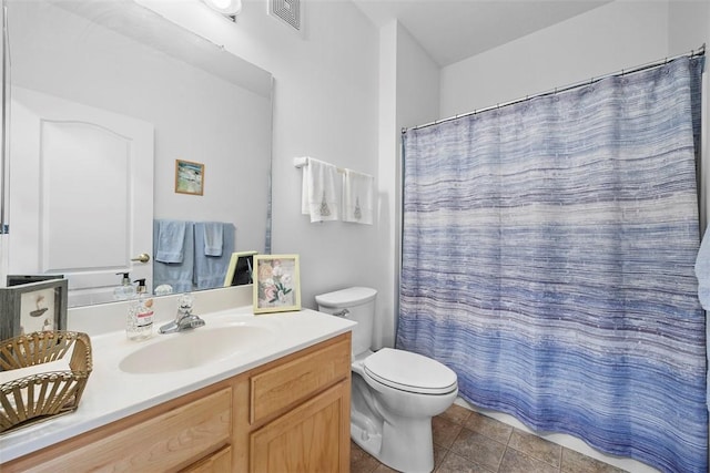200 Hidden Ridge Ct Unit 202, South Park, PA 15129 - bathroom featuring toilet, vanity, tile patterned flooring, and a shower with shower curtain
