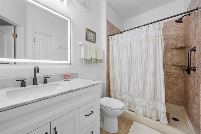 200 Hidden Ridge Ct Unit 202, South Park, PA 15129 - full bathroom with vanity, a tile shower, toilet, and tile patterned floors
