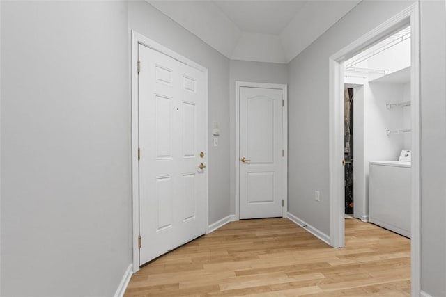 200 Hidden Ridge Ct Unit 202, South Park, PA 15129 - hallway featuring washer / clothes dryer and light wood-style flooring