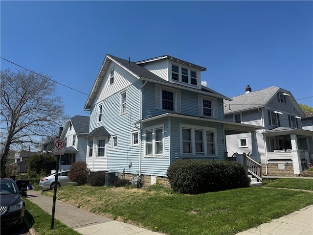 257 Euclid Ave, Sharon, PA 16146 - view of side of property with a yard and central air condition unit