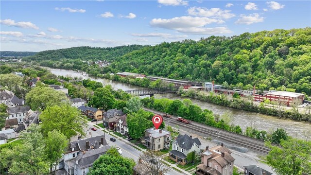 1324 Third Ave, New Brighton, PA 15066 - aerial perspective of suburban area with a heavily wooded area and a large body of water