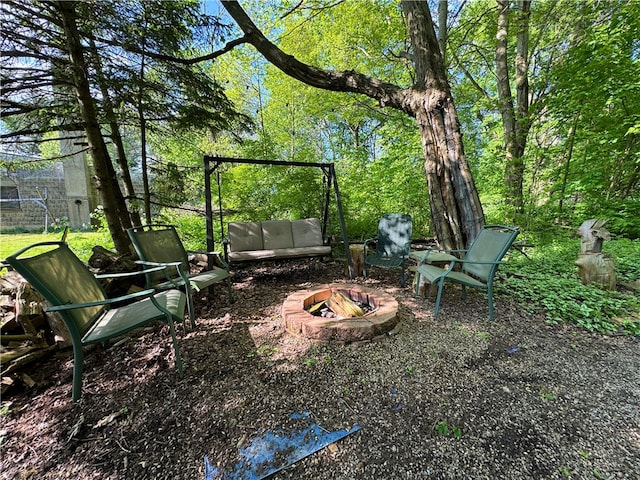 27 Oak Hill Dr, Pine Twp Mer, PA 16127 - view of yard featuring an outdoor fire pit