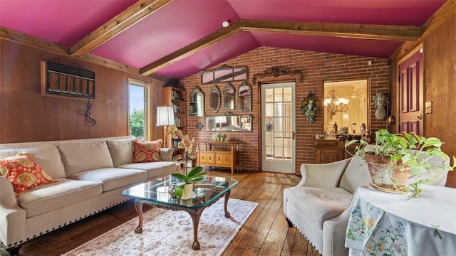 817 Wainwright Dr, Mt Lebanon, PA 15228 - living room with brick wall and hardwood / wood-style floors