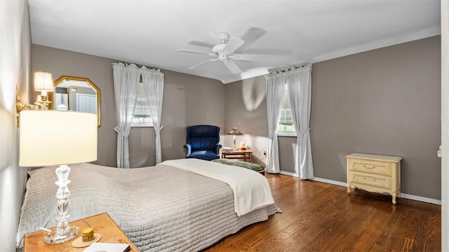 817 Wainwright Dr, Mt Lebanon, PA 15228 - bedroom featuring wood finished floors, baseboards, and a ceiling fan