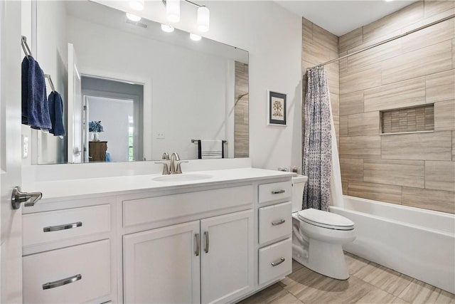 2019 Aiken Ct, Robinson Twp Nwa, PA 15136 - bathroom featuring vanity, toilet, and shower / bath combo with shower curtain