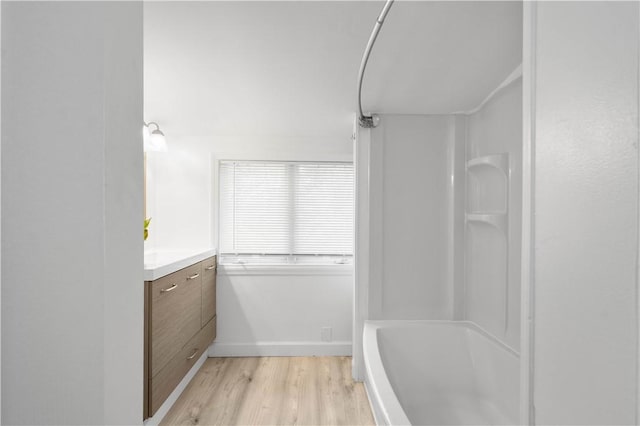 105 Brookwood Rd, Peters Twp, PA 15367 - full bath featuring vanity, wood finished floors, and baseboards