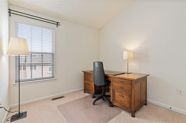 3005 Village Run Rd, Pine Twp Nal, PA 15090 - home office featuring light colored carpet, plenty of natural light, baseboards, and vaulted ceiling