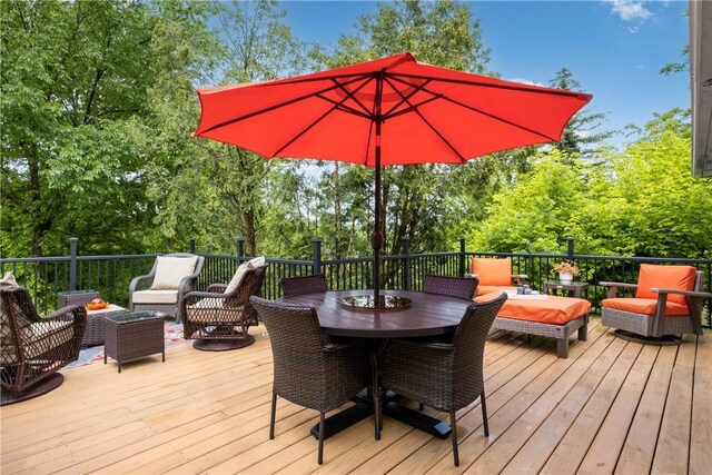 842 Towercrest Dr, Mt Lebanon, PA 15228 - wooden deck featuring outdoor lounge area and view of scattered trees