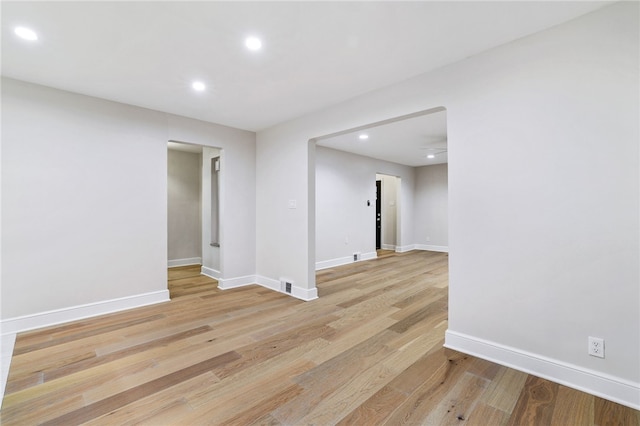 7118 Mcpherson Blvd, Point Breeze, PA 15208 - empty room with recessed lighting, baseboards, and light wood-style floors
