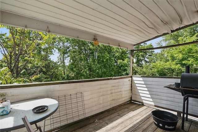 4218 Lebanon Church Rd, West Mifflin, PA 15122 - deck with area for grilling and view of scattered trees