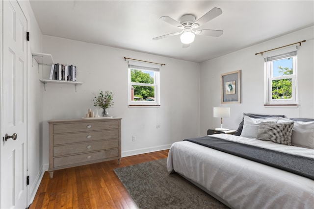 51 Hollow Haven Dr, Baldwin Boro, PA 15236 - bedroom with multiple windows, wood-type flooring, baseboards, and a ceiling fan