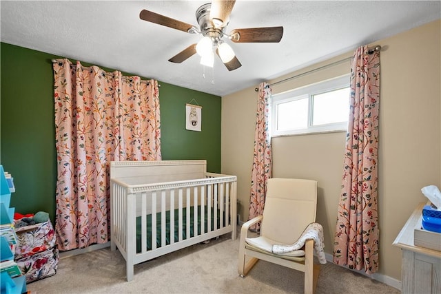 5266 Meadowcrest Rd, Baldwin Boro, PA 15236 - carpeted bedroom featuring a crib and a ceiling fan