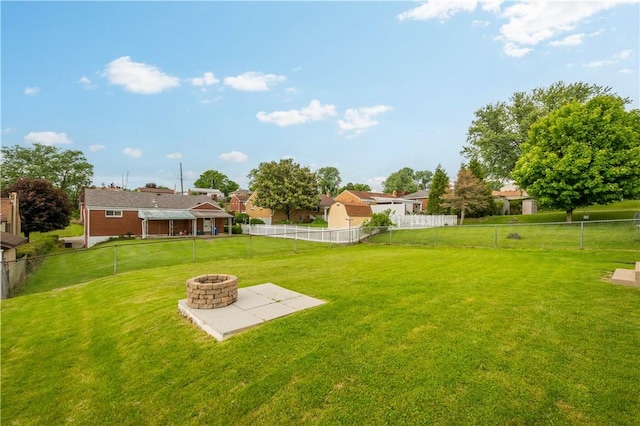 5266 Meadowcrest Rd, Baldwin Boro, PA 15236 - view of yard featuring an outdoor fire pit and a patio area