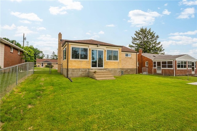 5266 Meadowcrest Rd, Baldwin Boro, PA 15236 - rear view of property featuring a chimney and brick siding