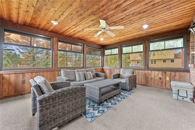 7104 Cresswyck Ct, Marshall, PA 15090 - sunroom with ceiling fan and an outdoor living space