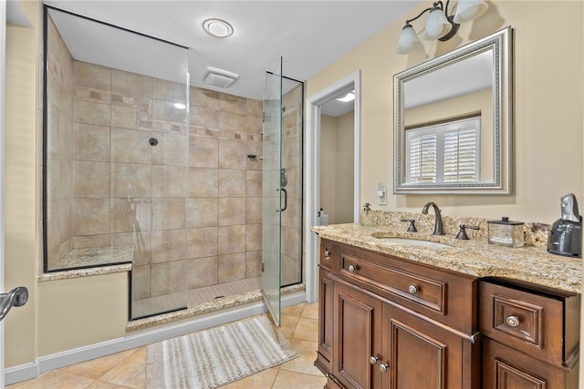7104 Cresswyck Ct, Marshall, PA 15090 - bathroom with a shower stall, vanity, and tile patterned flooring