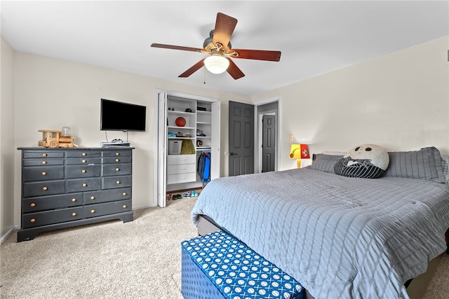 7104 Cresswyck Ct, Marshall, PA 15090 - bedroom with carpet, a closet, ceiling fan, and baseboards