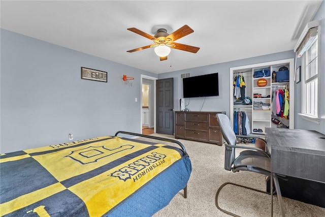 7104 Cresswyck Ct, Marshall, PA 15090 - bedroom with a closet, carpet, ceiling fan, and a desk