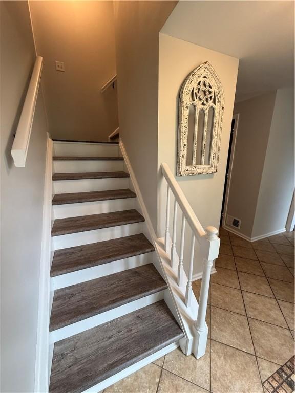 7104 Cresswyck Ct, Marshall, PA 15090 - staircase featuring tile patterned flooring