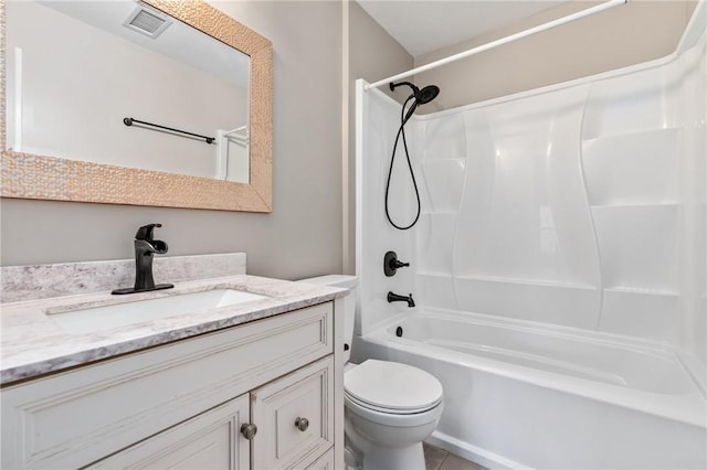 103 Cherokee Ct, Buffalo Twp But, PA 16229 - bathroom featuring toilet, vanity, bathtub / shower combination, and tile patterned floors