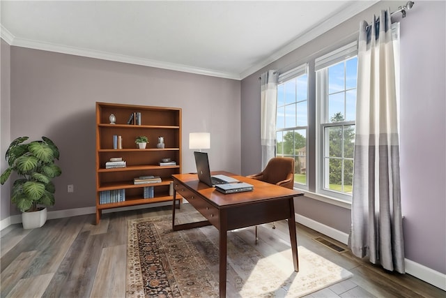 103 Cherokee Ct, Buffalo Twp But, PA 16229 - office space with ornamental molding, baseboards, and wood finished floors