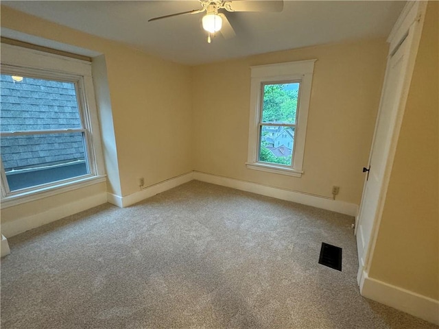 243 Oak St, City Of But Ne, PA 16001 - spare room featuring ceiling fan, carpet, and baseboards
