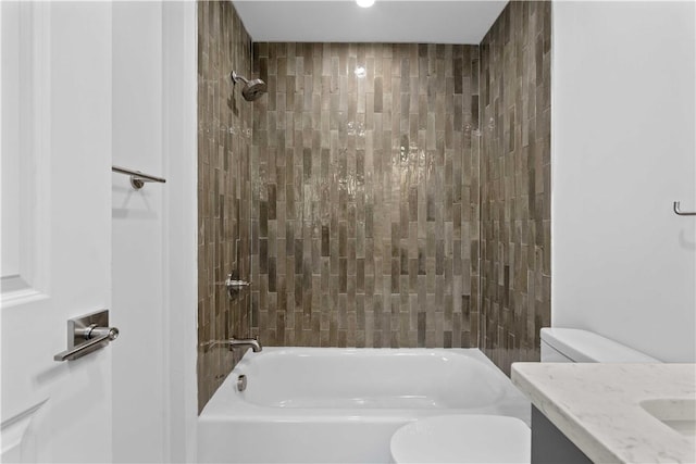 234 44th St, Lawrenceville, PA 15201 - bathroom with toilet, shower / bathtub combination, and vanity