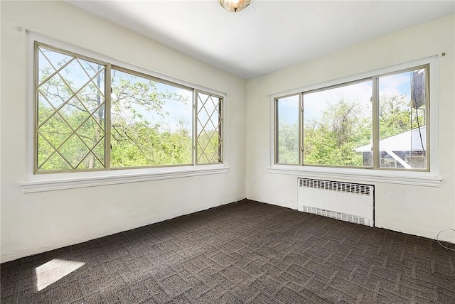 163 Universal Rd, Penn Hills, PA 15235 - empty room with radiator heating unit and dark colored carpet