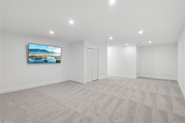 219 Randy Ln, Moon/Crescent Twp, PA 15108 - basement with light colored carpet, recessed lighting, and baseboards