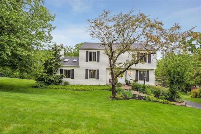 2508 Corteland Dr, Upper St Clair, PA 15241 - view of front facade with a front lawn and a chimney