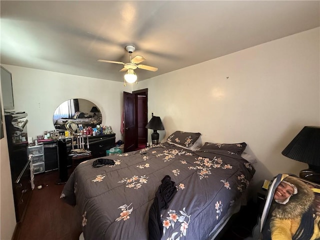 7134 Gladefield St, Lincoln-Larimer, PA 15206 - bedroom featuring dark wood-type flooring and a ceiling fan