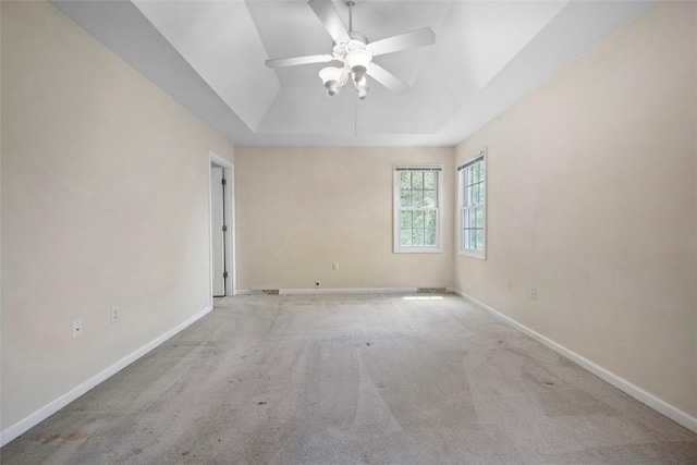 10276 Rinaman Rd, Mccandless, PA 15090 - carpeted spare room featuring a raised ceiling, a ceiling fan, and baseboards