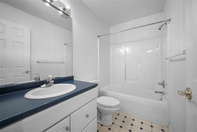 10276 Rinaman Rd, Mccandless, PA 15090 - bathroom with vanity,  shower combination, toilet, and tile patterned floors