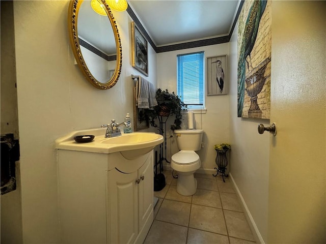 5 Barton Dr, Churchill Boro, PA 15221 - half bath featuring toilet, tile patterned flooring, vanity, and baseboards