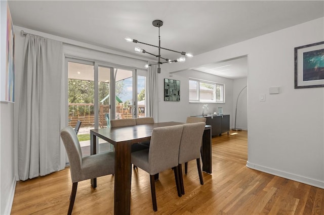 233 Anita Ave, Squirrel Hill, PA 15217 - dining area with a chandelier, light wood-type flooring, and baseboards